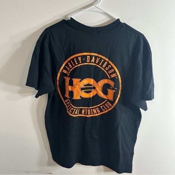 Harley Davidson HOG Official Riding Club T-shirt Large Black Orange Men’s - Picture 1 of 6